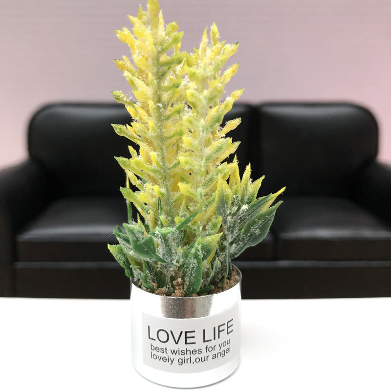 Wholesale 1:12 doll house dollhouse mini model handmadet iron basin lavender flower arrangement fleshy